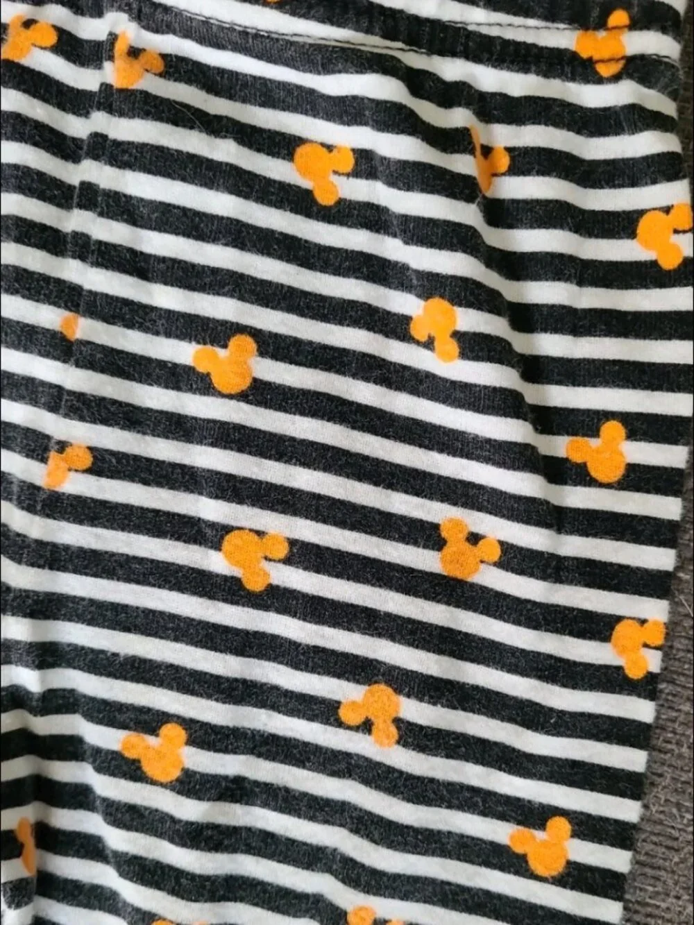 Disney 🎃🕸 Mickey Mouse Halloween Striped Pajamas Blk/Wht/Orange Unisex 18 M